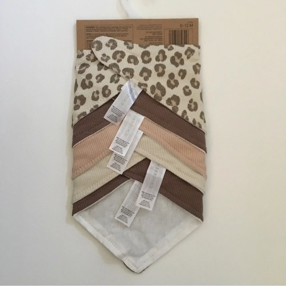 NEW Baby Bibs 5 Cotton Bandana Bibs Solid Colors and an Animal Print | ChickPea